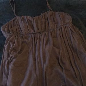 Brown Tull Dress with Spaghetti Straps